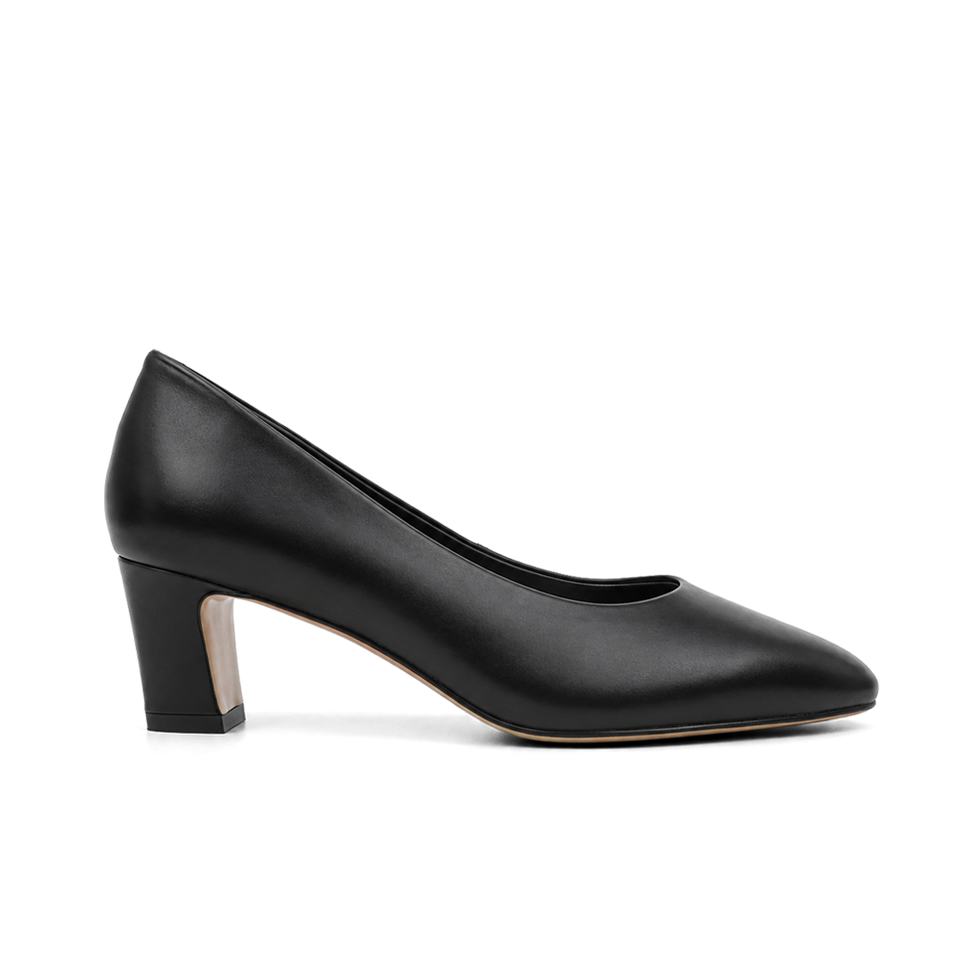 Classic Black Block-Heel Pumps