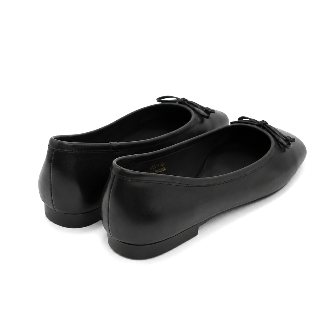 Black Matte Bow Ballet Flats - Image 4
