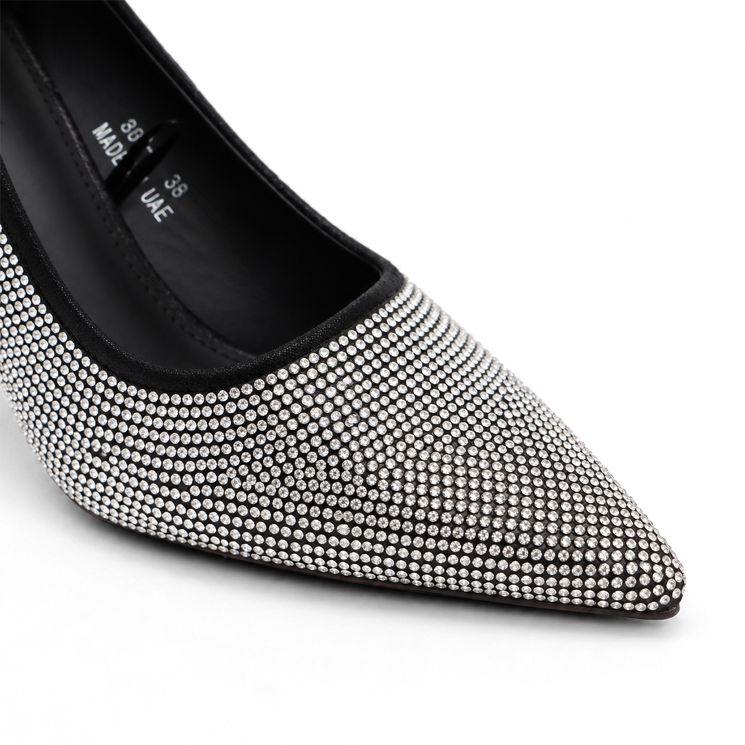 Crystal-Embellished Sculpted Heel Pumps - Image 5